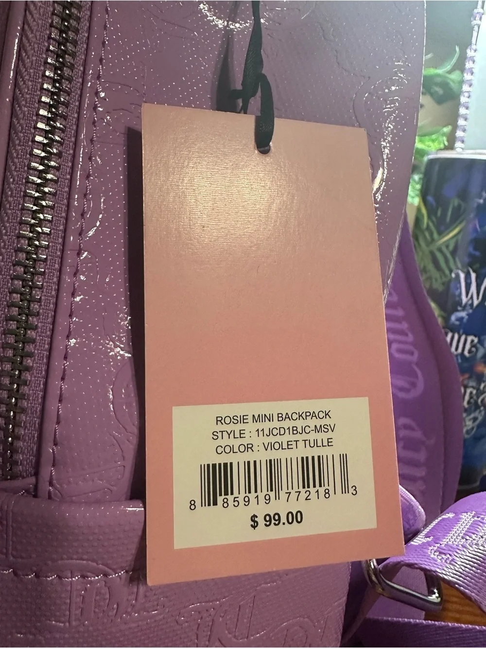Juicy Couture Patent Purple Mini Backpack with Coin Pouch